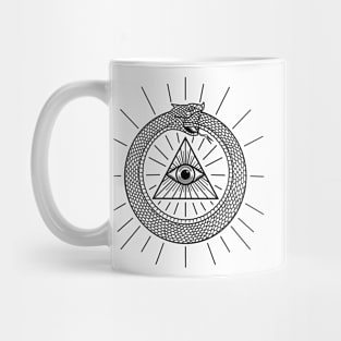 Ouroboros, all-seeing eye (Black) Mug